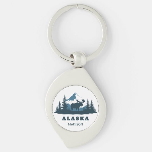 Aangepaste naam & tekst ALASKA Sleutelhanger (Voorkant)