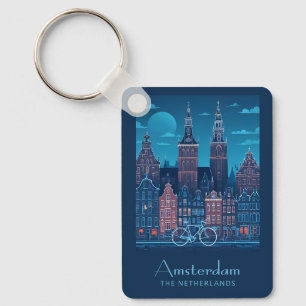 Aangepaste naam / tekst Amsterdam Sleutelhanger