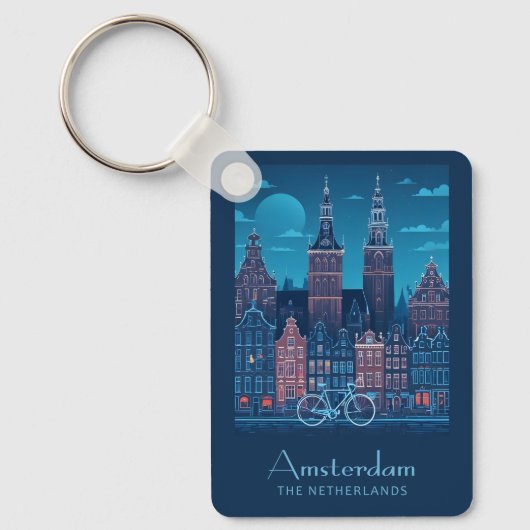 Aangepaste naam / tekst Amsterdam Sleutelhanger (Voorkant)