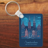 Aangepaste naam / tekst Amsterdam Sleutelhanger (Voorkant)