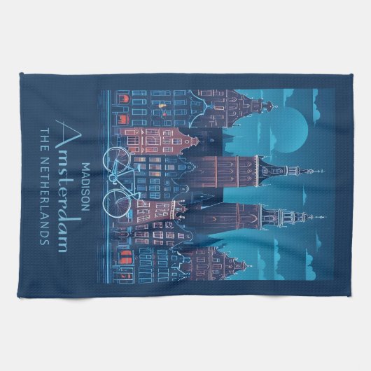 Aangepaste naam / tekst Amsterdam Theedoek (Horizontaal)