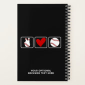 Aangepaste naam & tekst Baseball Notitieboek (Achterkant)