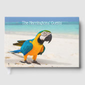 Aangepaste naam & tekst Beach Parrot Gastenboek (Voorkant)