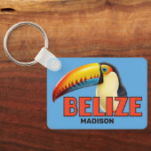 Aangepaste naam & tekst BELIZE Toucan Sleutelhanger (Achterkant)