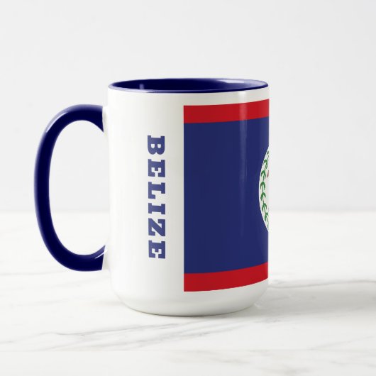 Aangepaste naam & tekst Belize Vlag Mok (Links)