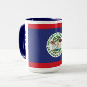 Aangepaste naam & tekst Belize Vlag Mok (Voorkant links)