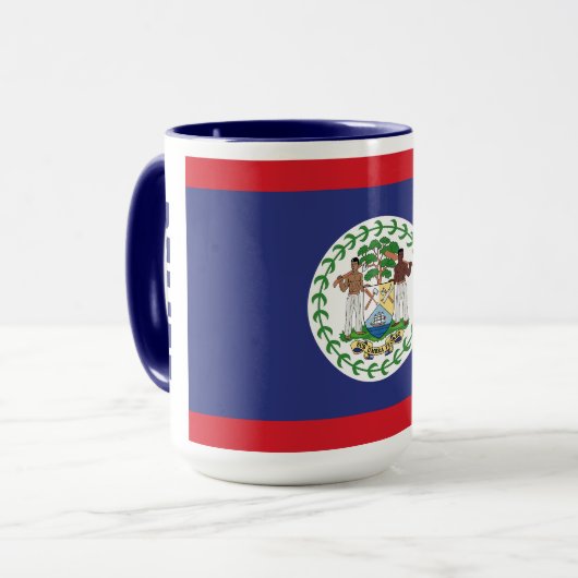 Aangepaste naam & tekst Belize Vlag Mok (Voorkant links)