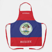 Aangepaste naam & tekst Belize Vlag Schort (Voorkant)