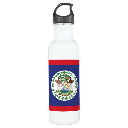 Aangepaste naam & tekst Belize Vlag Waterfles (Voorkant)
