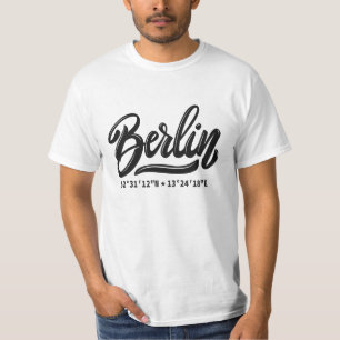 Aangepaste naam / tekst Berlijn Duitsland Coördina T-shirt