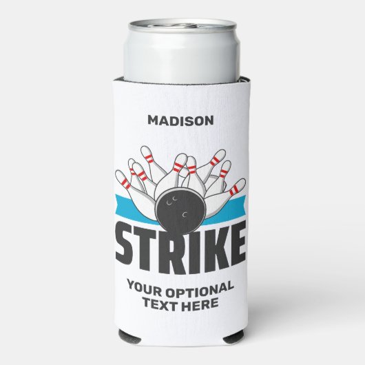 Aangepaste naam & tekst Bowling Strike (Seltzer Achterkant)