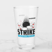 Aangepaste naam & tekst Bowling Strike Glas (Voorkant)
