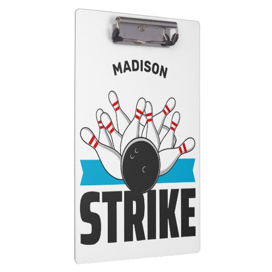 Aangepaste naam & tekst Bowling Strike Klembord (Rechts)