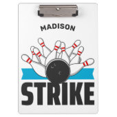 Aangepaste naam & tekst Bowling Strike Klembord (Voorkant)