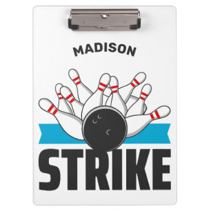 Aangepaste naam & tekst Bowling Strike Klembord