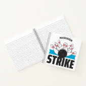Aangepaste naam & tekst Bowling Strike Notitieboek (Binnen)