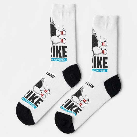 Aangepaste naam & tekst Bowling Strike Sokken (Links)