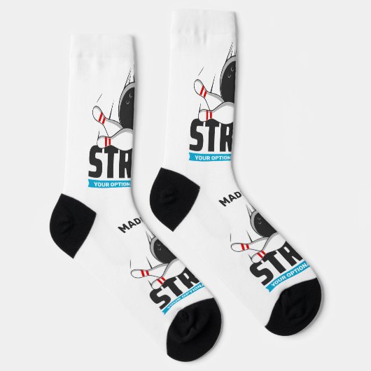 Aangepaste naam & tekst Bowling Strike Sokken (Rechts)