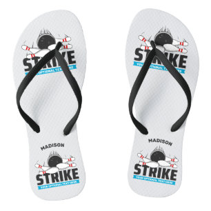 Aangepaste naam & tekst Bowling Strike Teenslippers