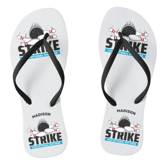Aangepaste naam & tekst Bowling Strike Teenslippers (Voetbed)
