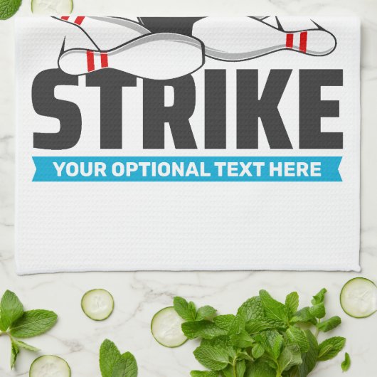 Aangepaste naam & tekst Bowling Strike Theedoek (Gevouwen)