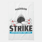 Aangepaste naam & tekst Bowling Strike Theedoek (Verticaal)