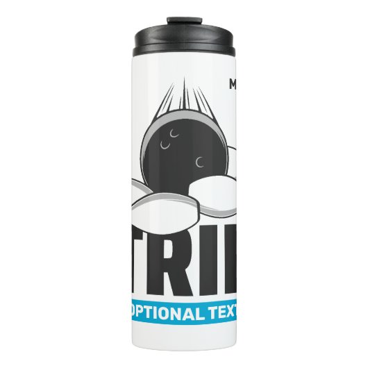 Aangepaste naam & tekst Bowling Strike Thermosbeker (Voorkant)