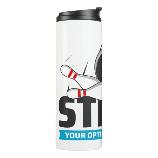 Aangepaste naam & tekst Bowling Strike Thermosbeker (Gedraaid links)