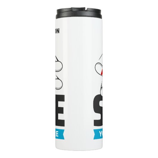 Aangepaste naam & tekst Bowling Strike Thermosbeker (Achterkant)