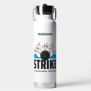 Aangepaste naam & tekst Bowling Strike Waterfles