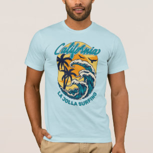 Aangepaste naam / tekst California Surfen T-shirt