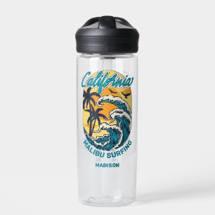 Aangepaste naam / tekst California Surfen Waterfles