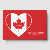Aangepaste Naam & Tekst Canada Liefde Gastenboek (Voorkant)