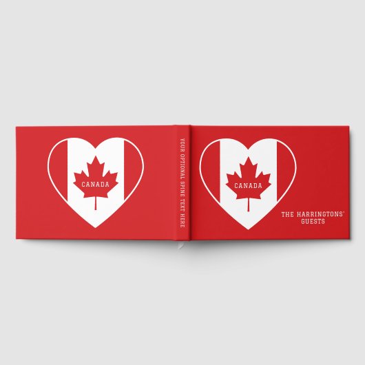 Aangepaste Naam & Tekst Canada Liefde Gastenboek (Volledig)