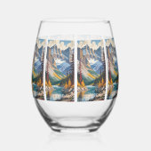 Aangepaste naam & tekst Canada Reizen Poster Wijnglas Zonder Voet (Voorkant)