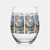 Aangepaste naam & tekst Canada Reizen Poster Wijnglas Zonder Voet (Achterkant)