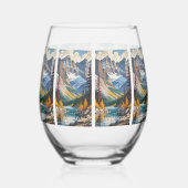 Aangepaste naam & tekst Canada Reizen Poster Wijnglas Zonder Voet (Links)