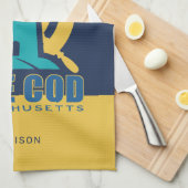 Aangepaste naam / tekst Cape Cod Massachusetts Theedoek (Quarter Fold)