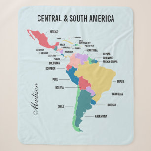 Aangepaste naam & tekst Centraal & Zuid-Amerika Sherpa Deken