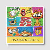Aangepaste naam & tekst Comics Speech Bubbles Gastenboek (Voorkant)