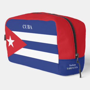 Aangepaste naam & tekst Cuba vlag Toilettasje