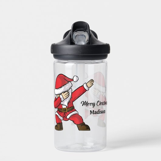 Aangepaste naam & tekst Dabbing Dancing Santa Waterfles (Voorkant)