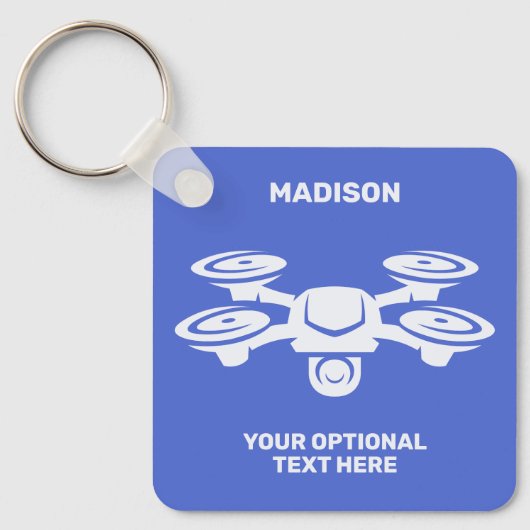 Aangepaste naam & tekst drone sleutelhanger (Voorkant)
