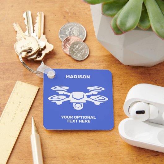 Aangepaste naam & tekst drone sleutelhanger (Bureau)