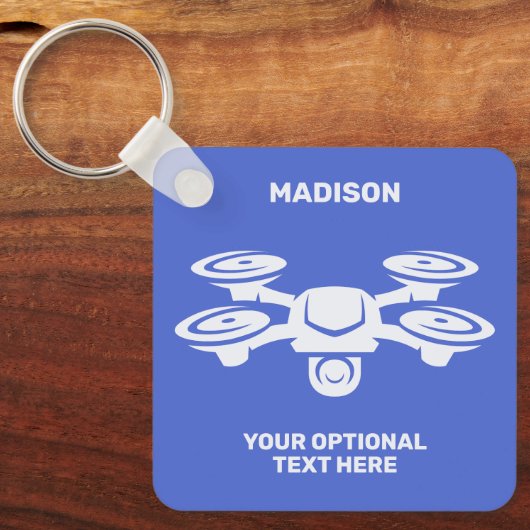Aangepaste naam & tekst drone sleutelhanger (Voorkant)