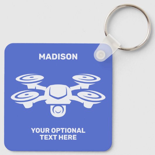 Aangepaste naam & tekst drone sleutelhanger (Achterkant)
