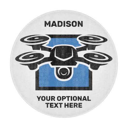 Aangepaste naam & tekst drone snijplank (Voorkant)