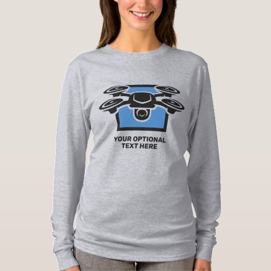 Aangepaste naam & tekst drone t-shirt (Voorkant)