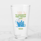 Aangepaste naam, tekst en jaar cruise glas (Achterkant)