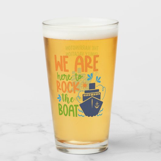 Aangepaste naam, tekst en jaar cruise glas (Voorkant gevuld)